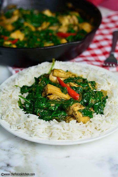 طرز تهیه خوراک مرغ و اسفناج