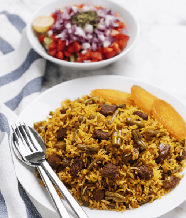 طرز تهیه لوبیا پلو مجلسی