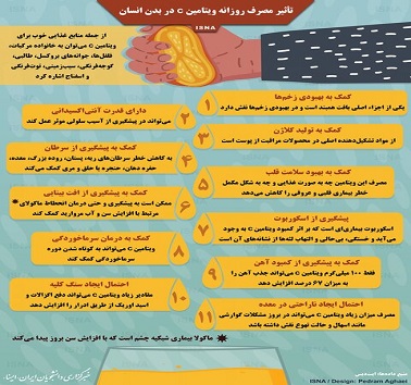 تأثیر مصرف روزانه ویتامین c در بدن انسان