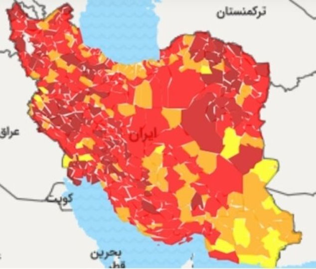 هنوز ۱۶۸ شهر در وضعیت قرمز کرونایی هستند