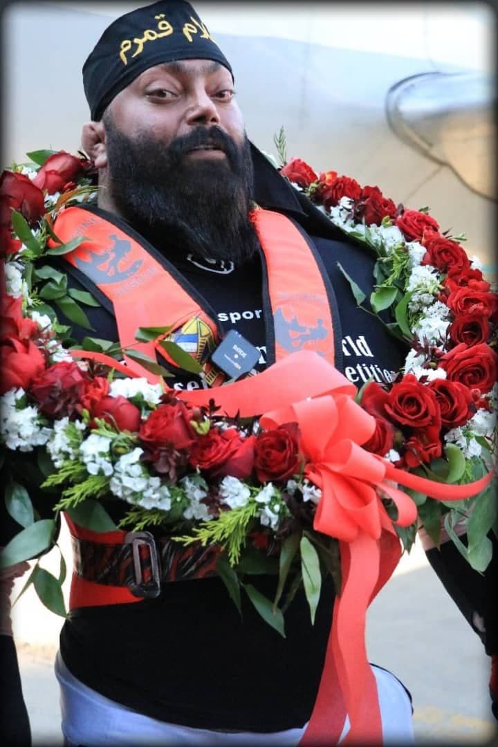 مراسم رکورد شکنی سیدافشین مباشر قهرمان سنگین وزن ایران