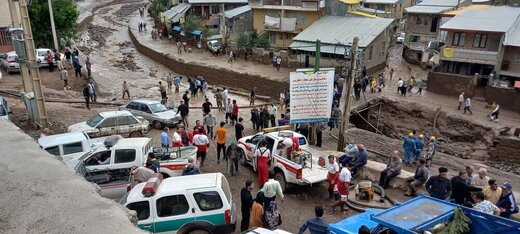 اولین تصاویر از سیل شدید در فشم